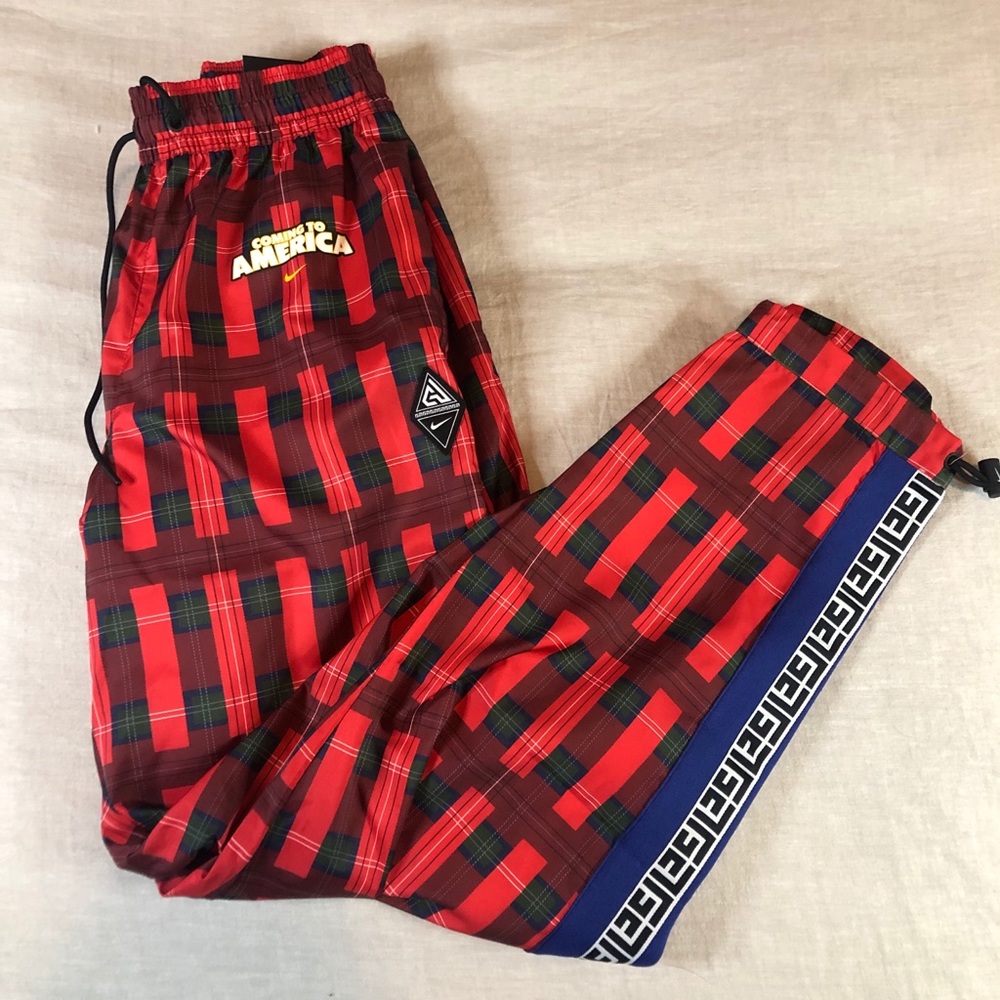 Nike Plaid Giannis Tribute Basketball Pants NWT